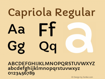 Capriola Regular  Font Sample