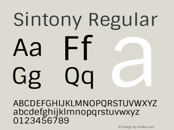 Sintony Regular  Font Sample