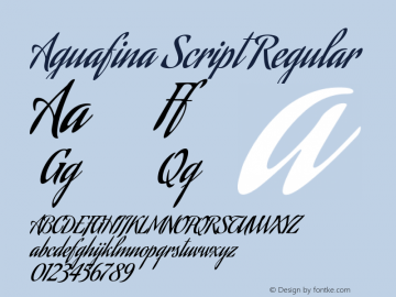 Aguafina Script Regular  Font Sample