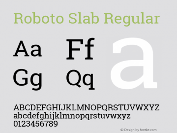 Roboto Slab Regular  Font Sample