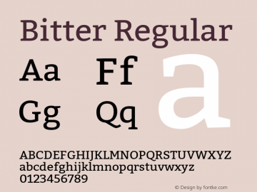 Bitter Regular  Font Sample