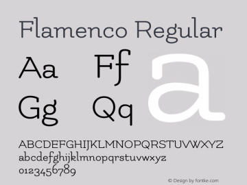 Flamenco Regular  Font Sample