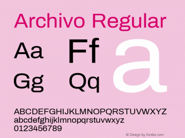 Archivo Regular  Font Sample