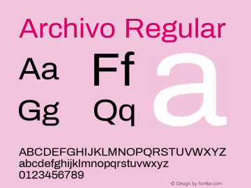 Archivo Regular 图片样张