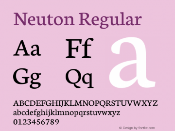 Neuton Regular  Font Sample