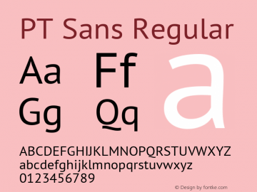 PT Sans Regular  Font Sample