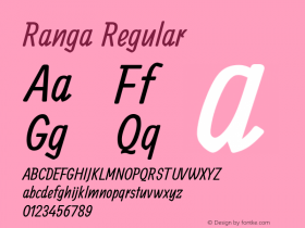 Ranga Regular  Font Sample
