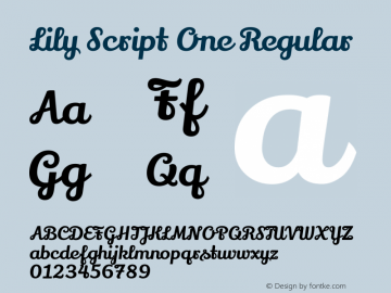 Lily Script One Regular  Font Sample