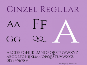 Cinzel Regular 图片样张