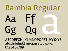 Rambla Regular  Font Sample