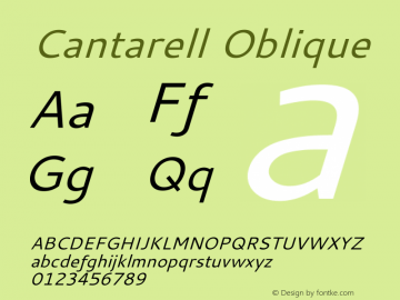 Cantarell Oblique  Font Sample