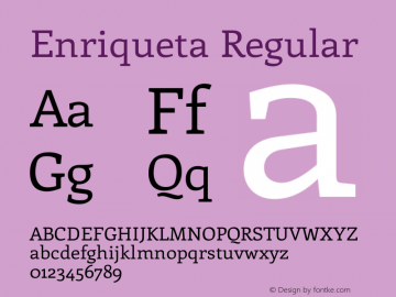 Enriqueta Regular  Font Sample