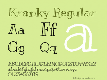 Kranky Regular  Font Sample