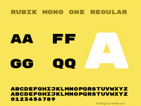 Rubik Mono One Regular  Font Sample