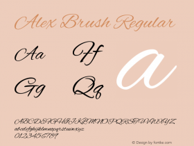 Alex Brush Regular  Font Sample