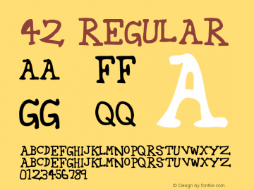 42 Regular Macromedia Fontographer 4.1 8/11/98 Font Sample