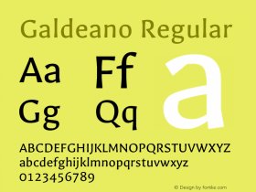 Galdeano Regular  Font Sample