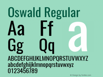 Oswald Regular  Font Sample