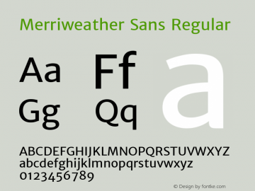 Merriweather Sans Regular  Font Sample