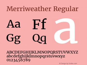 Merriweather Regular  Font Sample