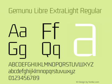 Gemunu Libre ExtraLight Regular  Font Sample