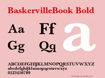 BaskervilleBook Bold 1.0 Fri Oct 27 09:26:24 1995图片样张