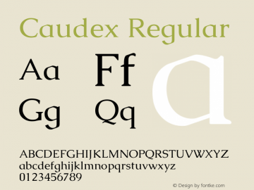 Caudex Regular  Font Sample