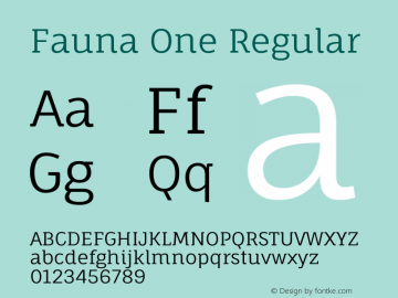 Fauna One Regular  Font Sample