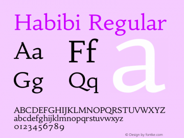 Habibi Regular  Font Sample