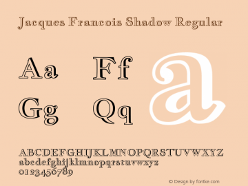 Jacques Francois Shadow Regular  Font Sample