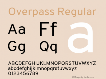 Overpass Regular  Font Sample