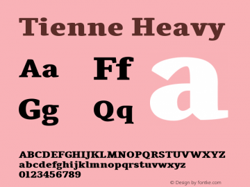 Tienne Heavy  Font Sample