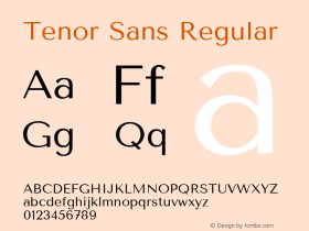 Tenor Sans Regular  Font Sample