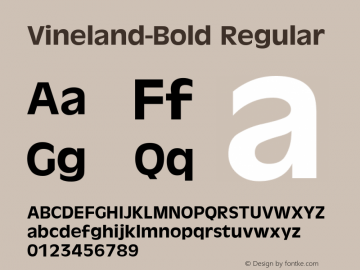 Vineland-Bold Regular Unknown Font Sample