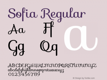 Sofia Regular  Font Sample