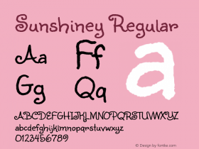 Sunshiney Regular  Font Sample