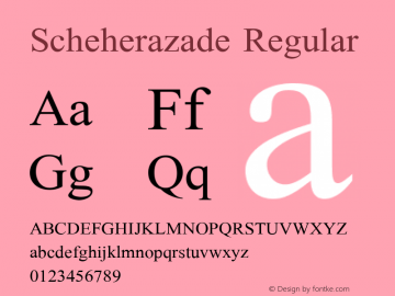Scheherazade Regular  Font Sample