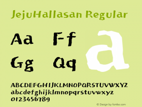 JejuHallasan Regular  Font Sample