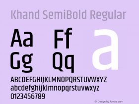 Khand SemiBold Regular 图片样张