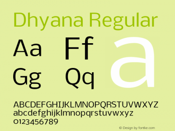 Dhyana Regular  Font Sample