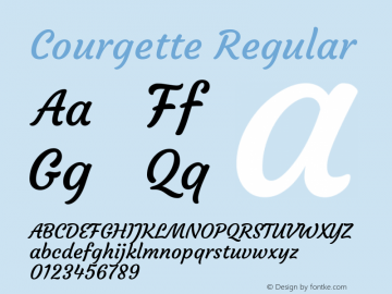 Courgette Regular  Font Sample