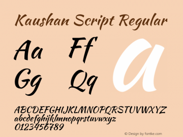 Kaushan Script Regular  Font Sample