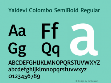 Yaldevi Colombo SemiBold Regular 图片样张