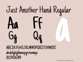 Just Another Hand Regular  Font Sample