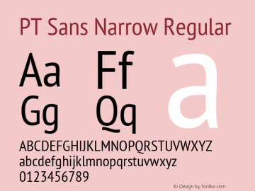 PT Sans Narrow Regular  Font Sample