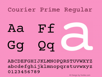 Courier Prime Regular  Font Sample