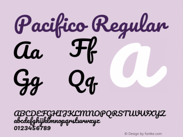 Pacifico Regular  Font Sample