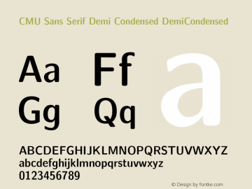 CMU Sans Serif Demi Condensed DemiCondensed  Font Sample