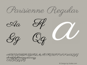 Parisienne Regular  Font Sample