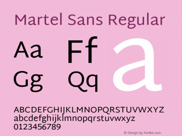 Martel Sans Regular  Font Sample